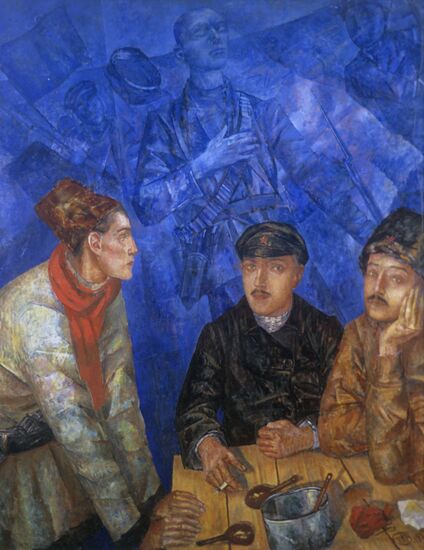Reproduction of "After a Fight" painting by Kuzma Petrov-Vodkin