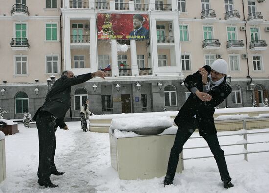 First snow in Grozny