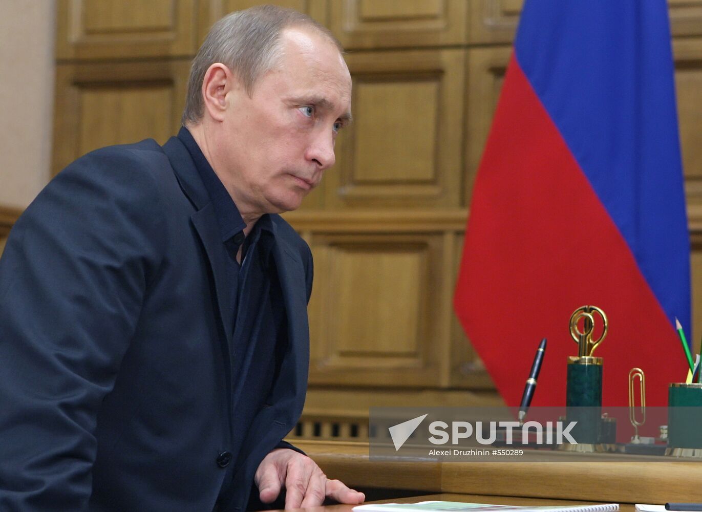 Russian Prime Minister Vladimir Putin meeting with Voronezh Region's Governor Alexei Gordeev