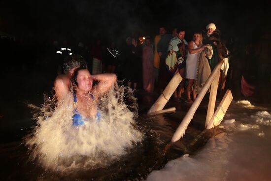 Epiphany bathing in Moscow
