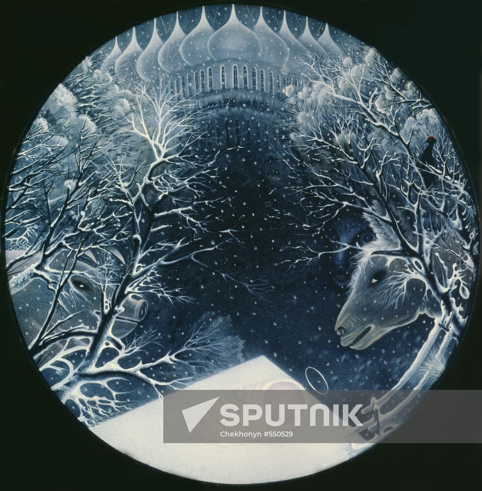 "Christmas" by N. Sazhin, reproduction