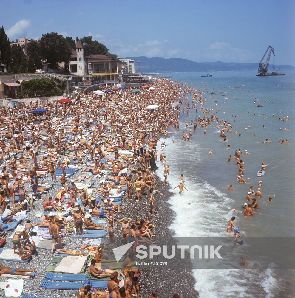 Riviera beach in Sochi