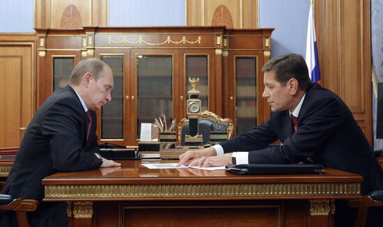 Vladimir Putin meets with Deputy PM Alexander Zhukov