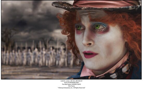 Stills from "Alice in Wonderland" directed by Tim Burton