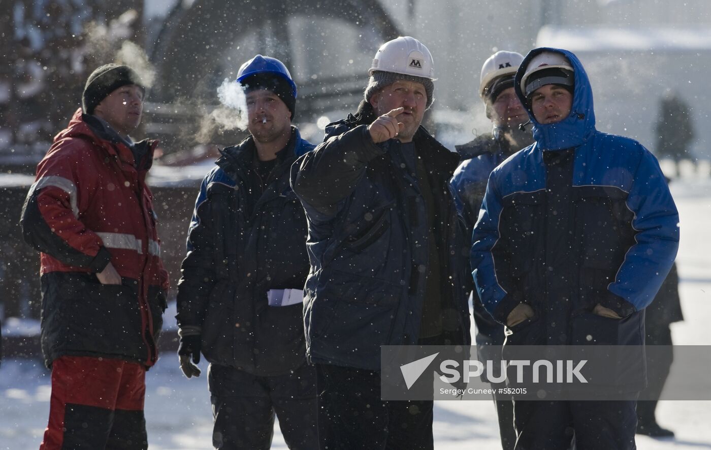 Novolipetsk Steel (NLMK) steelmaker workers