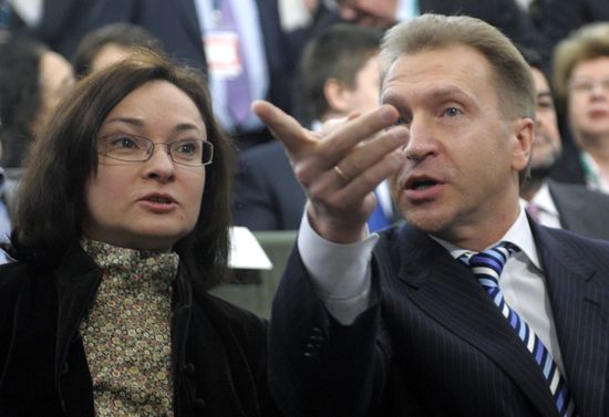 Elvira Nabiullina and Igor Shuvalov