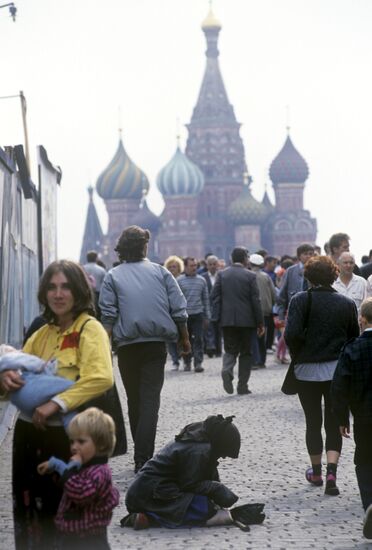 Asking alms on Red Square