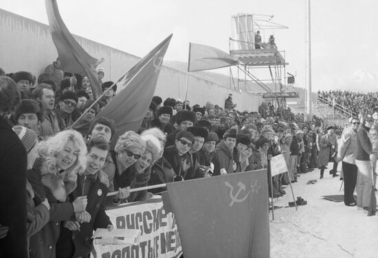Soviet fans attending the Olympics