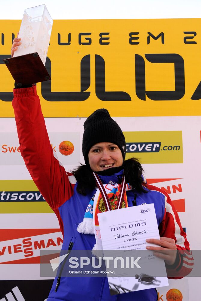 Russian Tatyana Ivanova, European luge champion 2010