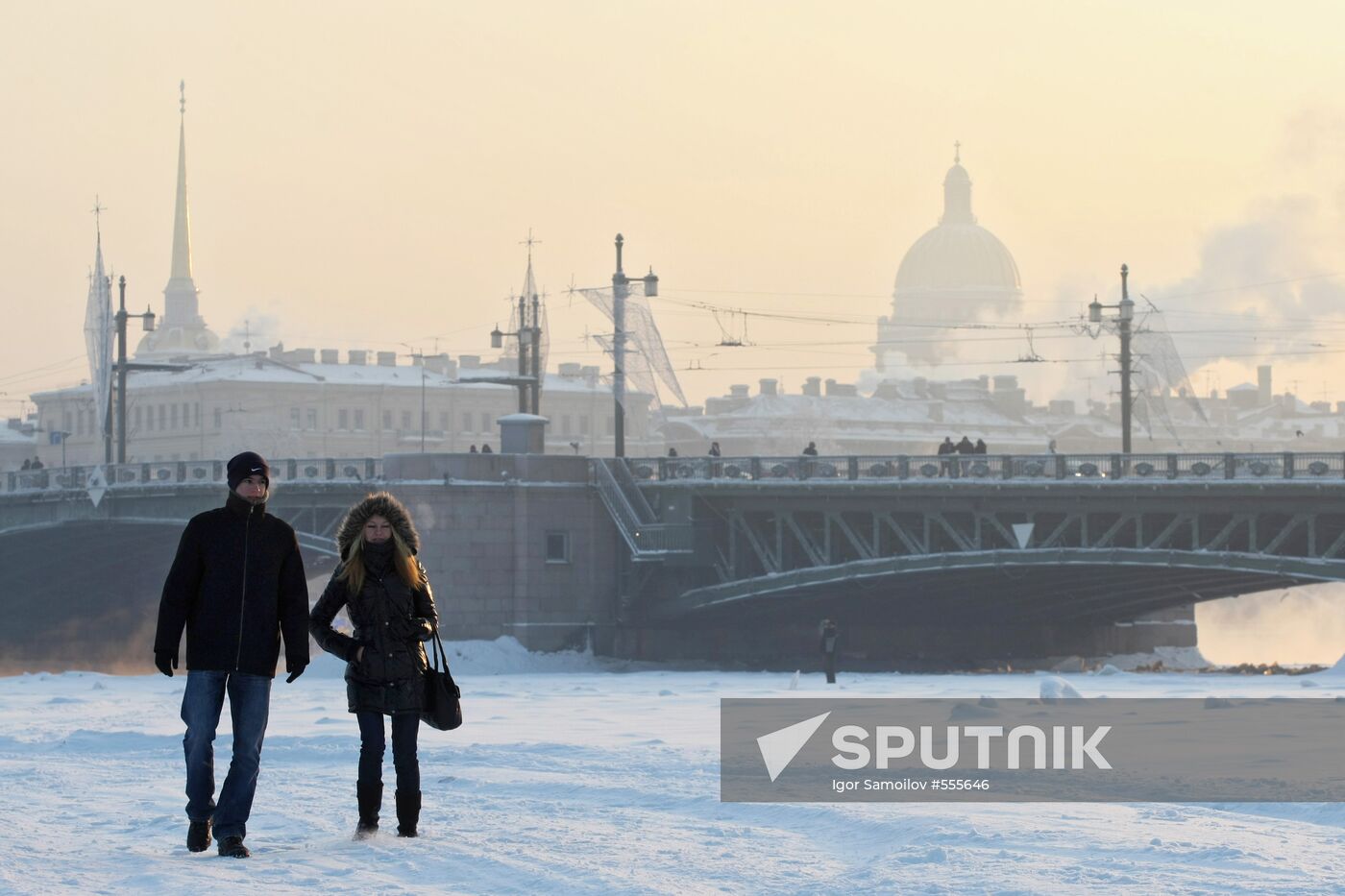 Frost stricken St Petersburg
