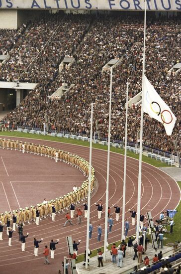 Raising of the Olympic flag