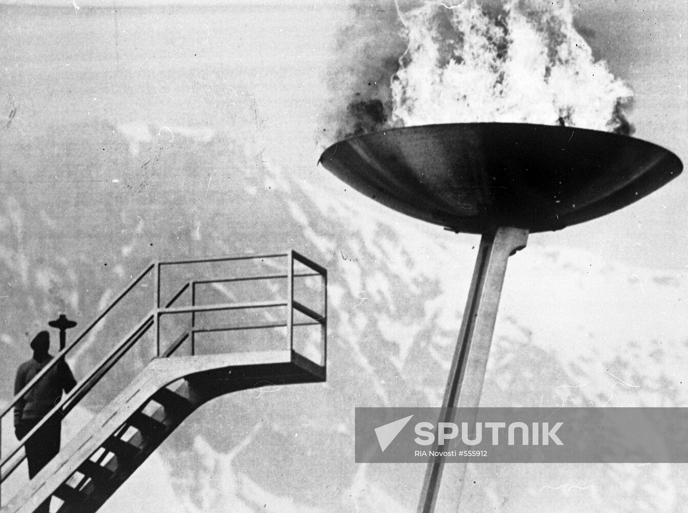Lighting the Olympic flame