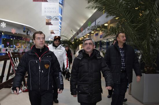 Dmitry Medvedev goes with Serge Sargsyan, Ilkham Aliyev to Sochi