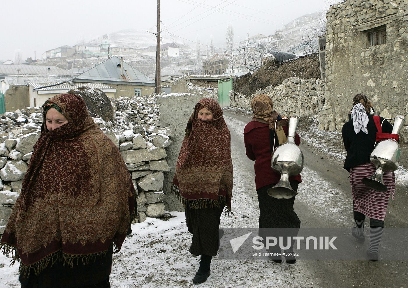 Andi vllage dwellers on village streets