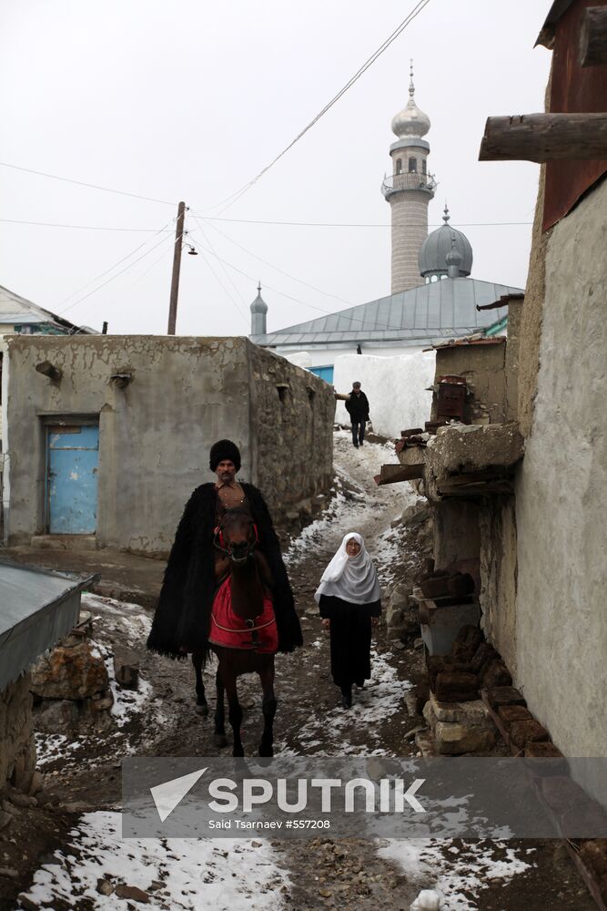 Andi vllage dwellers on village streets