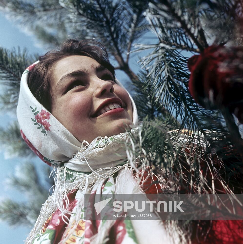 Young woman in headscarf