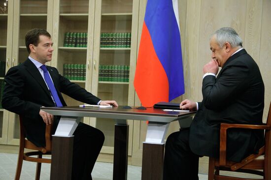 Dmitry Medvedev meets with Taimuraz Mamsurov