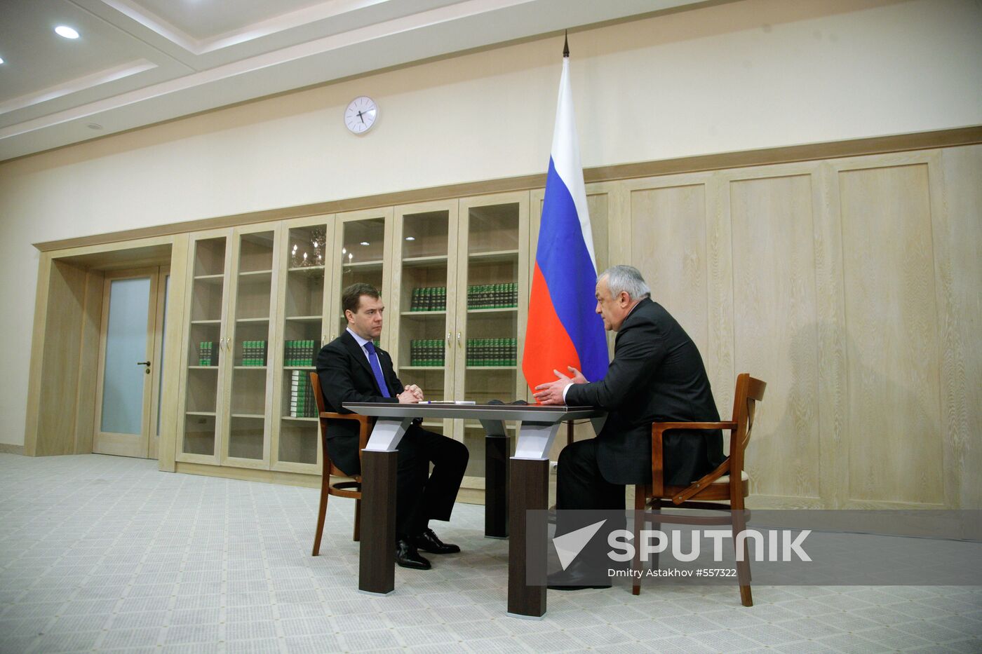 Dmitry Medvedev meets with Taimuraz Mamsurov