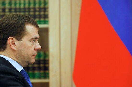 Dmitry Medvedev meets with Taimuraz Mamsurov