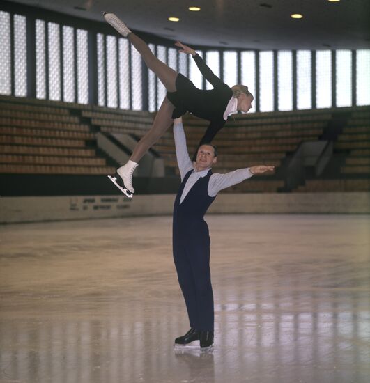 Soviet figure skaters L. Belousova and O. Protopopov