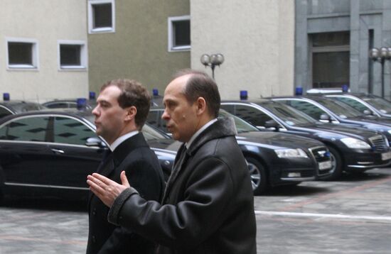 Russian President Dmitry Medvedev visits FSB