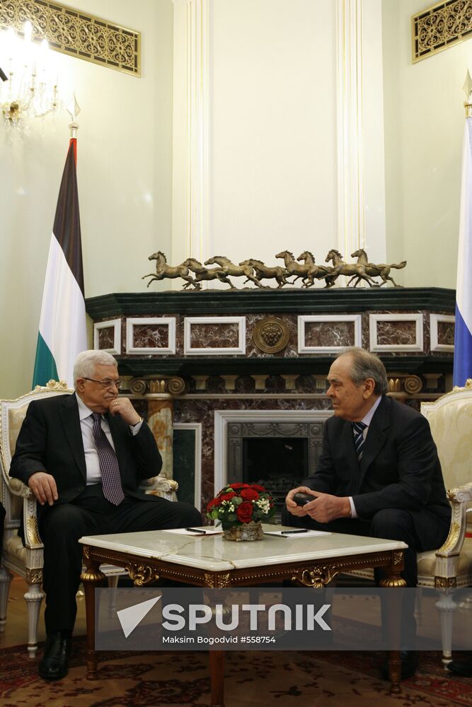 Mahmoud Abbas and Mintimer Shaimiev