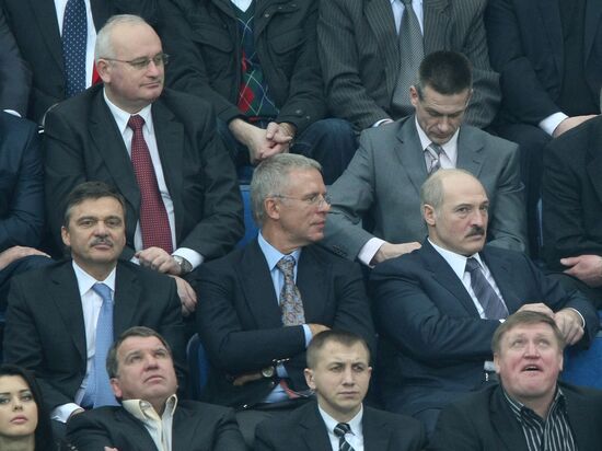 René Fasel, Vyacheslav Fetisov and Alexander Lukashenko