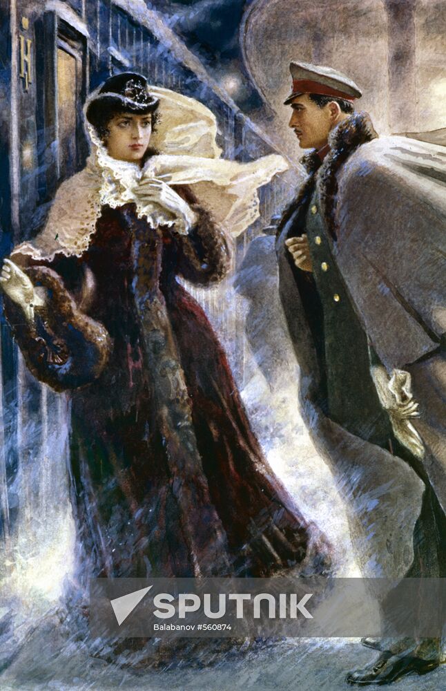 Reproduction of illustration for novel Anna Karenina