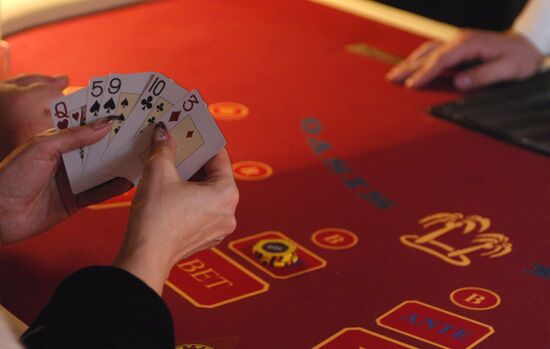 Gambling table in Orakul casino