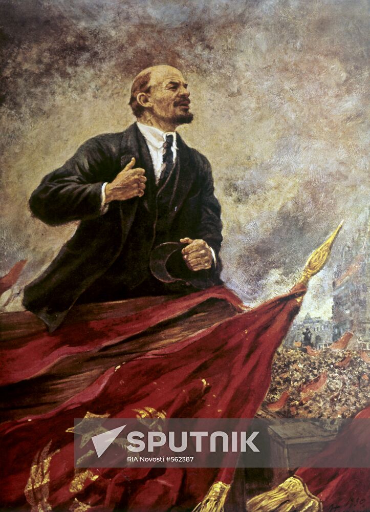 "V. Lenin on the Tribune"