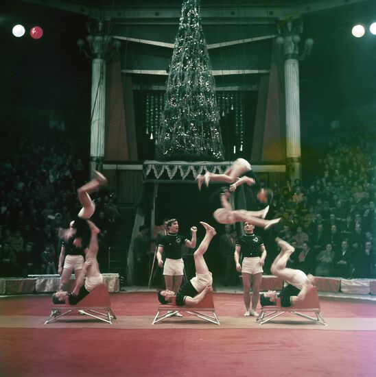 "Icarian Games" acrobatic group performing