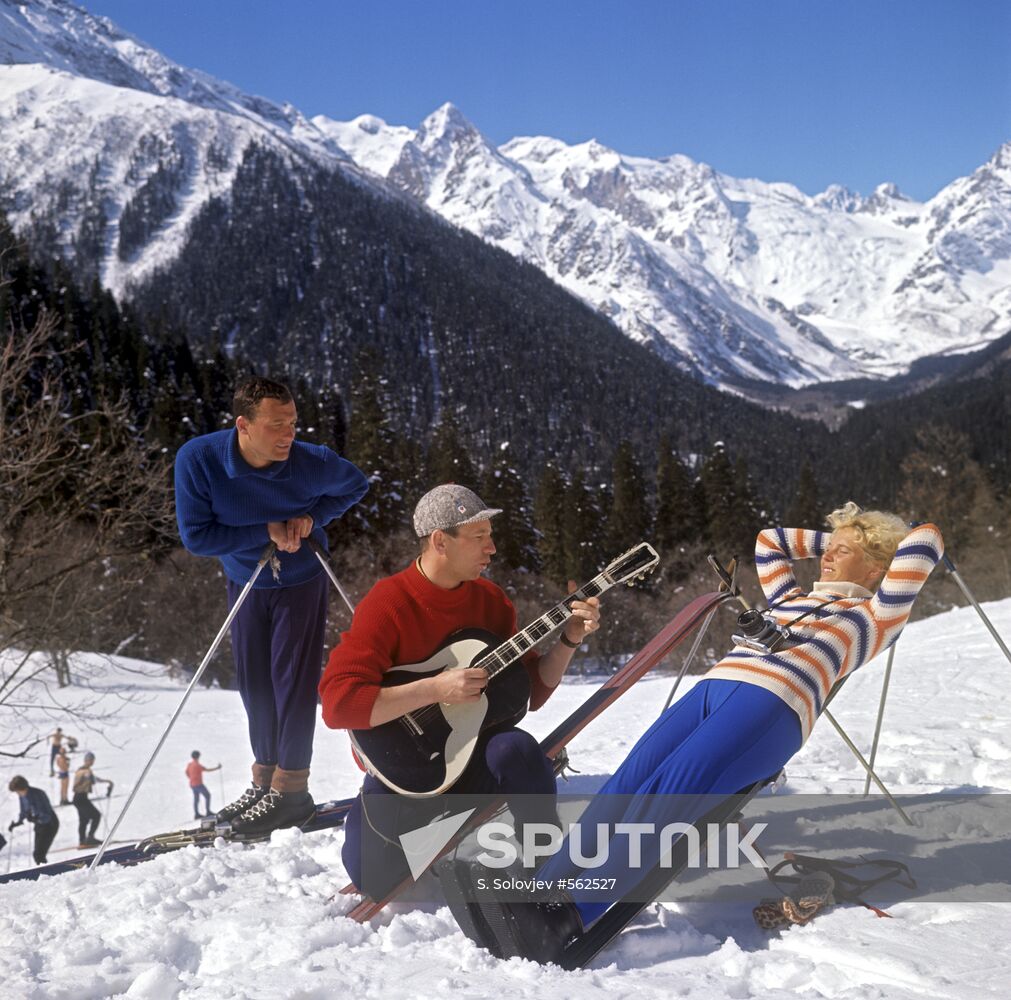 Skiers at rest