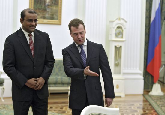 Dmitry Medvedev meets with Bharrat Jagdeo