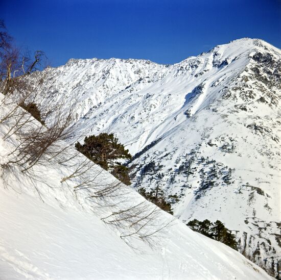 Mountain peaks near Terskol village