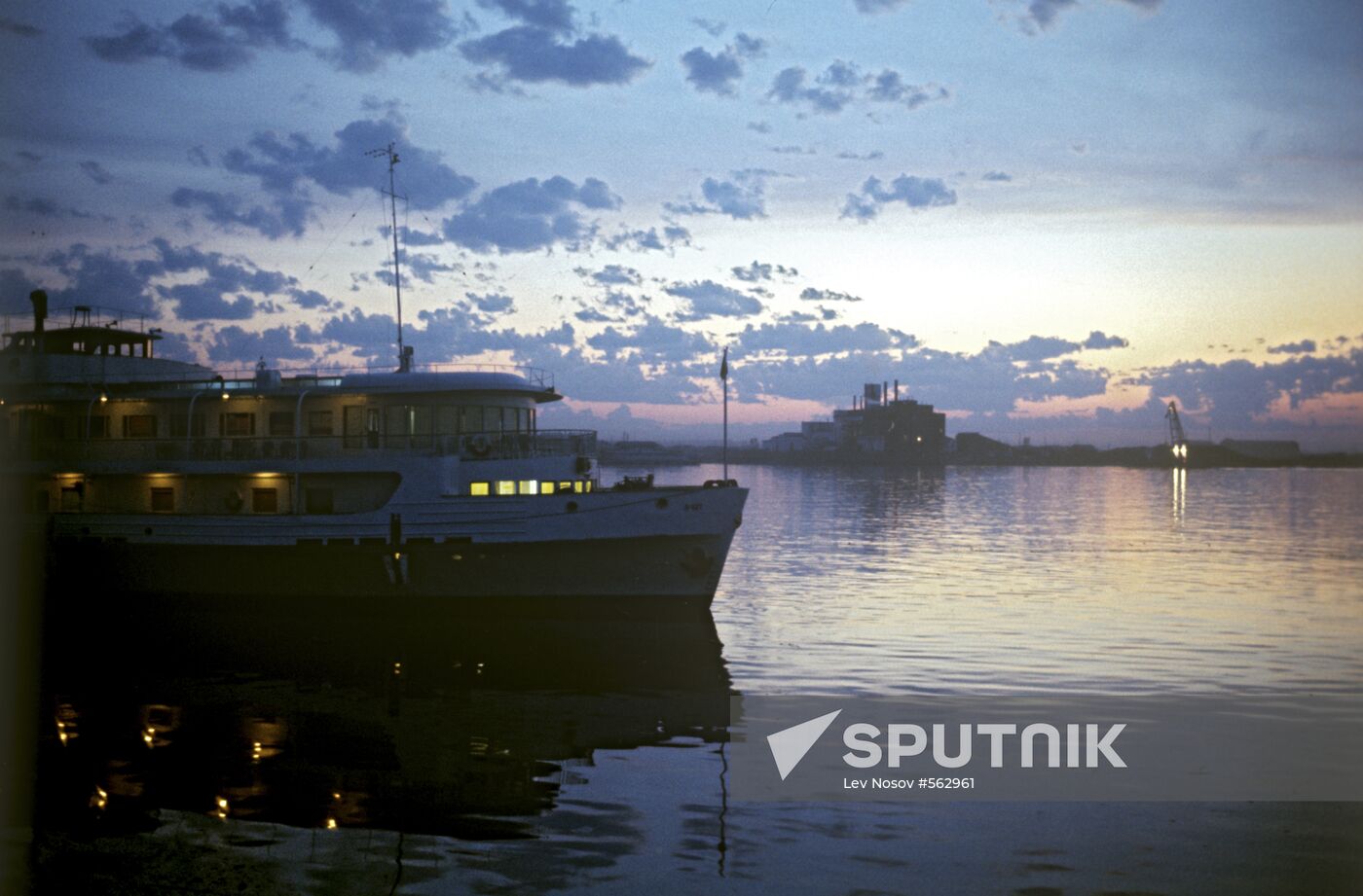 Sun setting over the Lena River