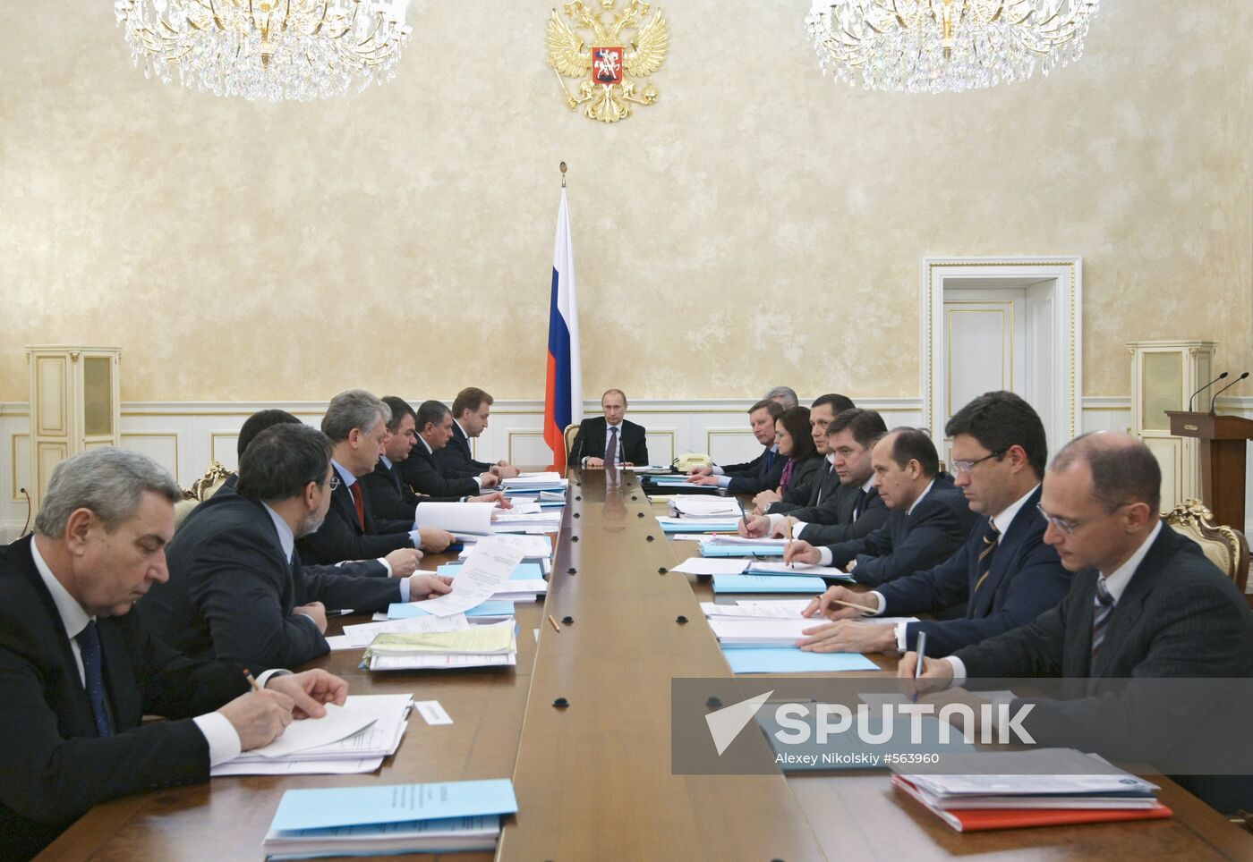 Russian Prime Minister Vladimir Putin chairs meeting in Moscow