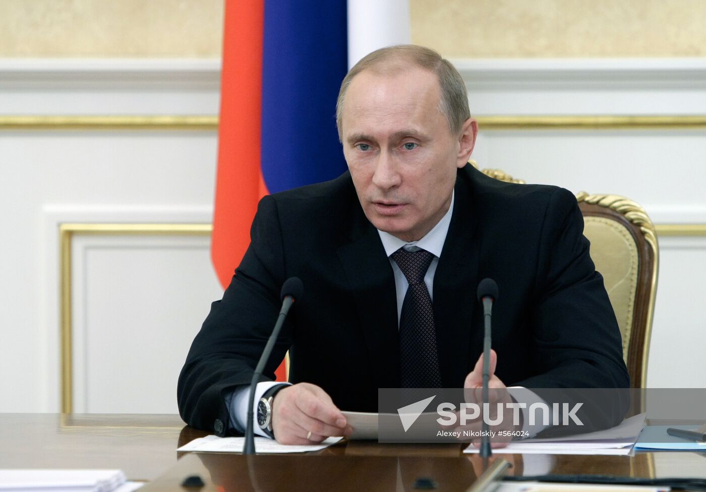 Russian Prime Minister Vladimir Putin chairs meeting in Moscow