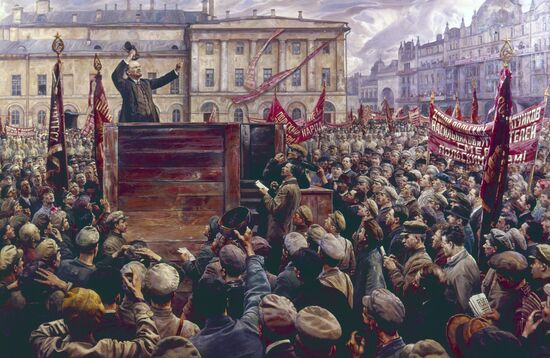 " V.I.Lenin Addressing Red Army Units ..."