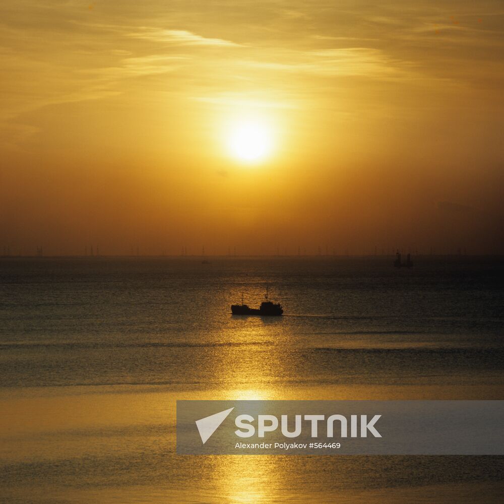 Sunset at Caspian Sea