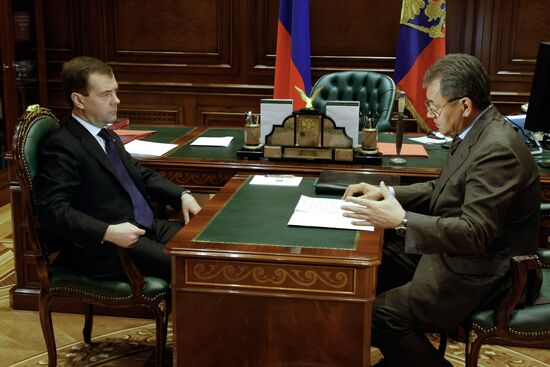 Dmitry Medvedev meets with Sergei Shoigu
