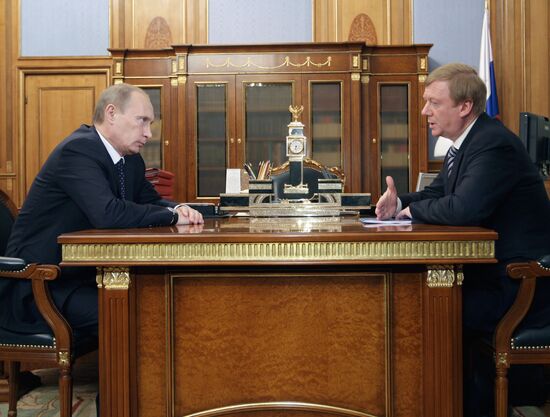 Vladimir Putin meets with Anatoly Chubais