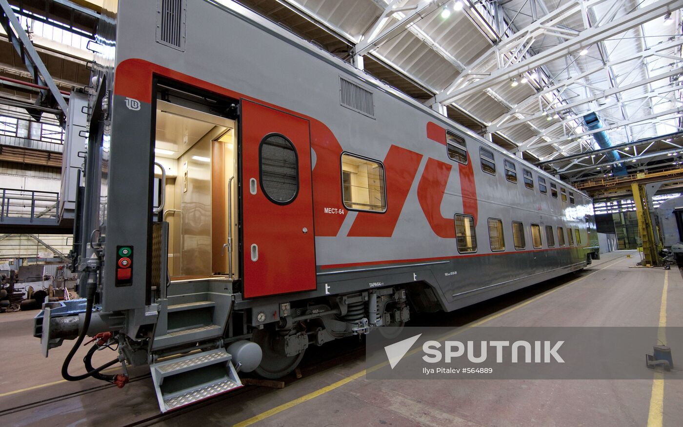 Double-decker train car at Tver Wagon Works