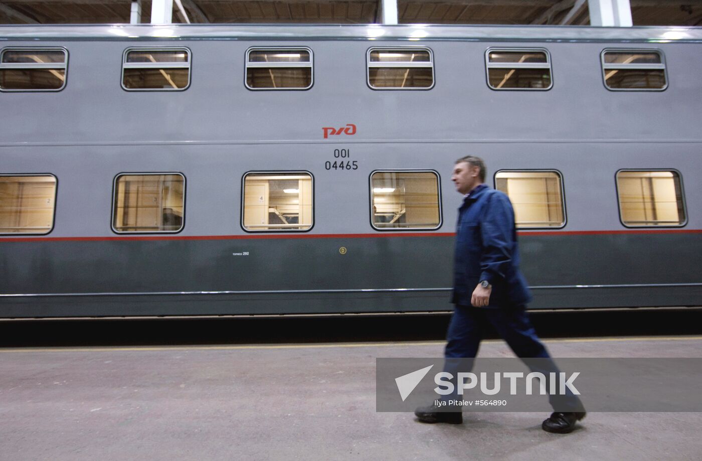 Double-decker train car at Tver Wagon Works