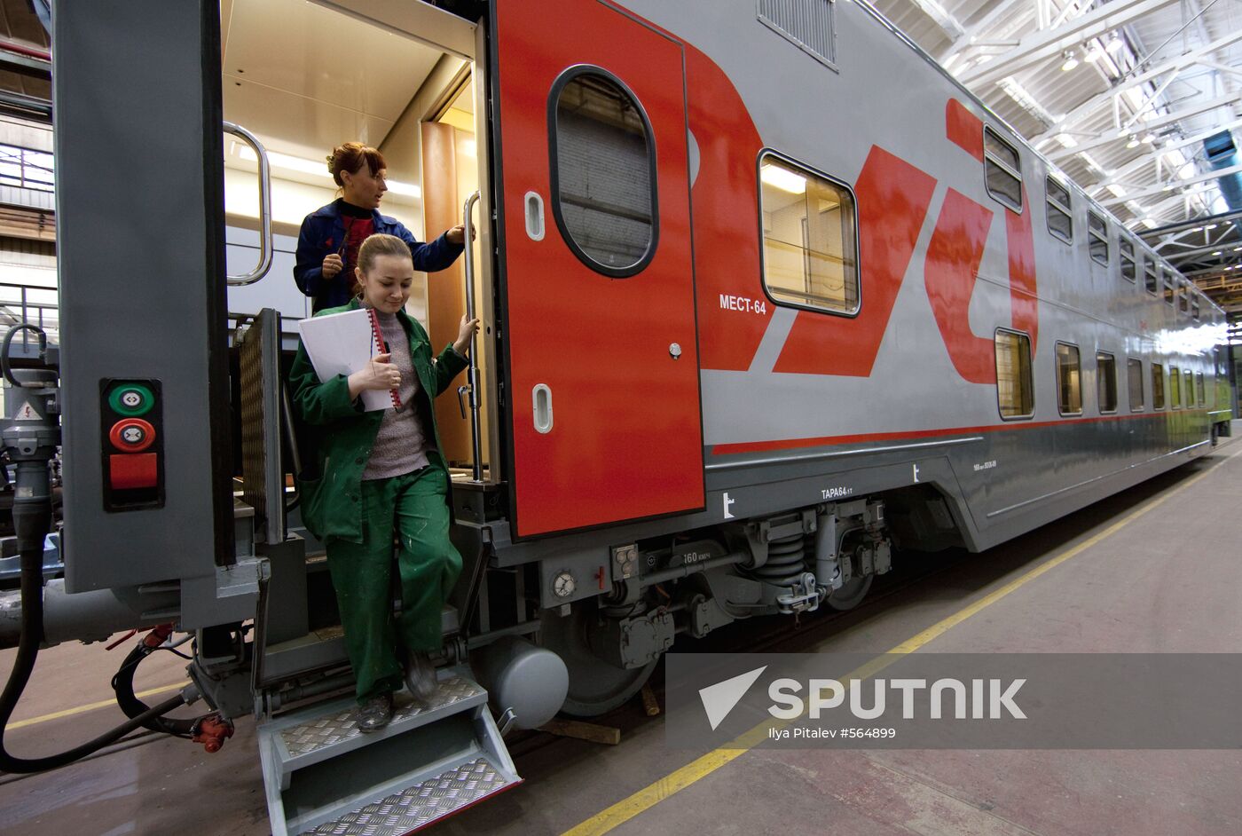 Double-decker train car at Tver Wagon Works