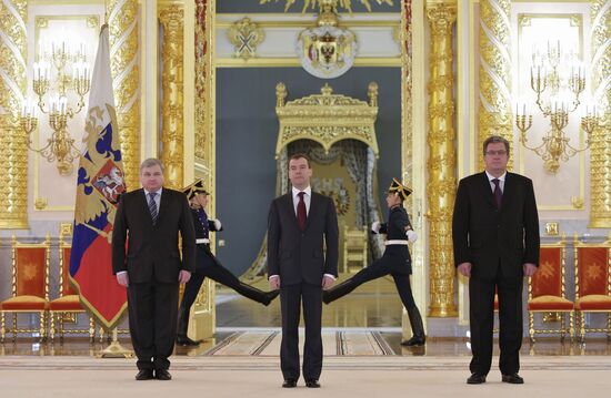 New Ambassadors present credentials to Dmitry Medvedev