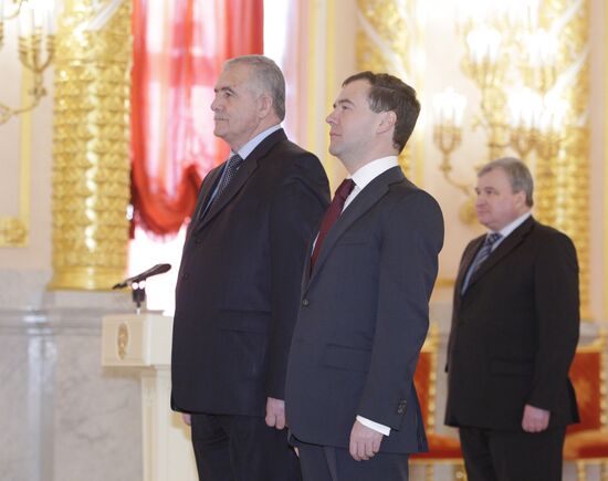 Dmitry Medvedev receives credentials from ambassadors to Russia