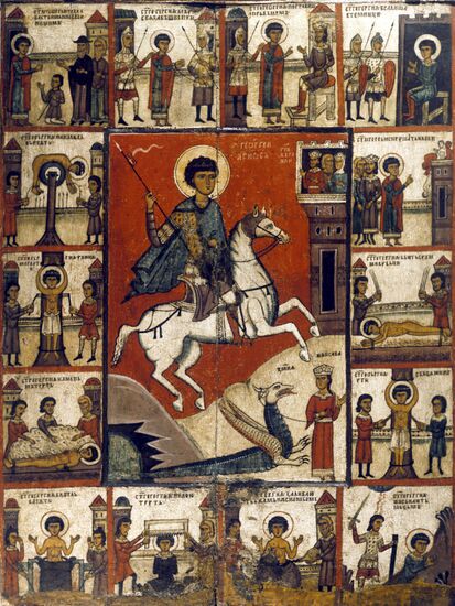 "St. George and Dragon with Scenes of Life"