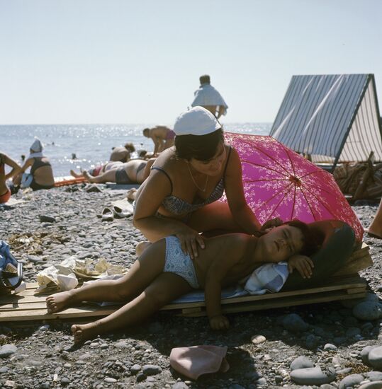 A day nap under umbrella