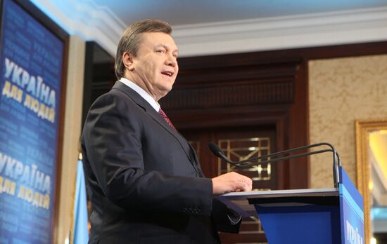 News conference. Viktor Yanukovych