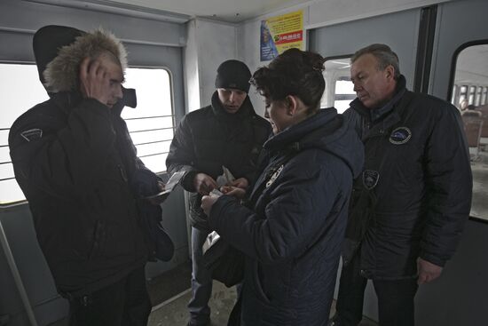 Ticket collectors on commuter trains